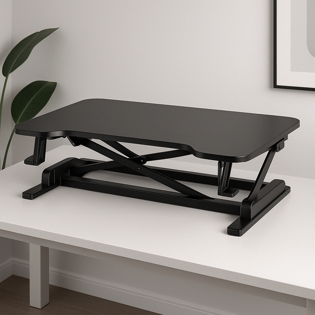 Ultra-Slim Standing Desk Riser – Compact Sit-Stand Converter for Monitor & Laptop
