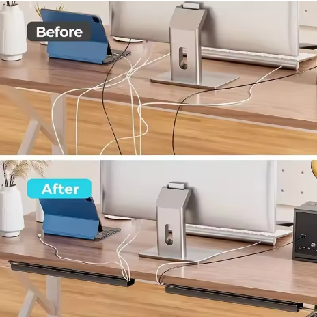 Under-Desk Cable Organizer Tray β No-Drill Wire Management Channel
