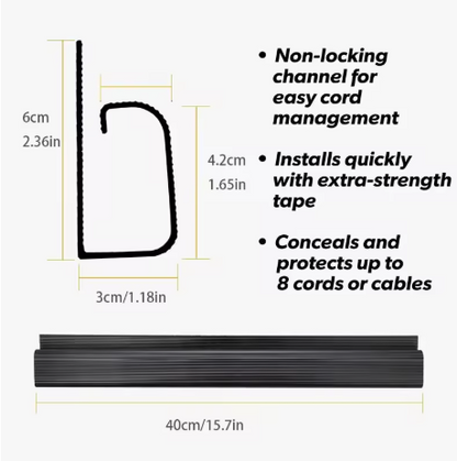 Under-Desk Cable Organizer Tray – No-Drill Wire Management Channel
